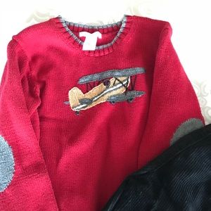 Janie and jack boys sweater size 5 airplane knit